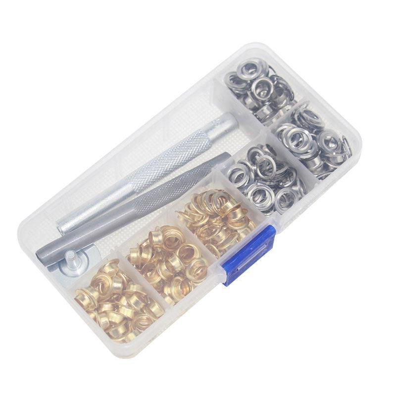 Eyelet Punch Die Tool Kit with 100 Sets of 6mm Grommets for Leather