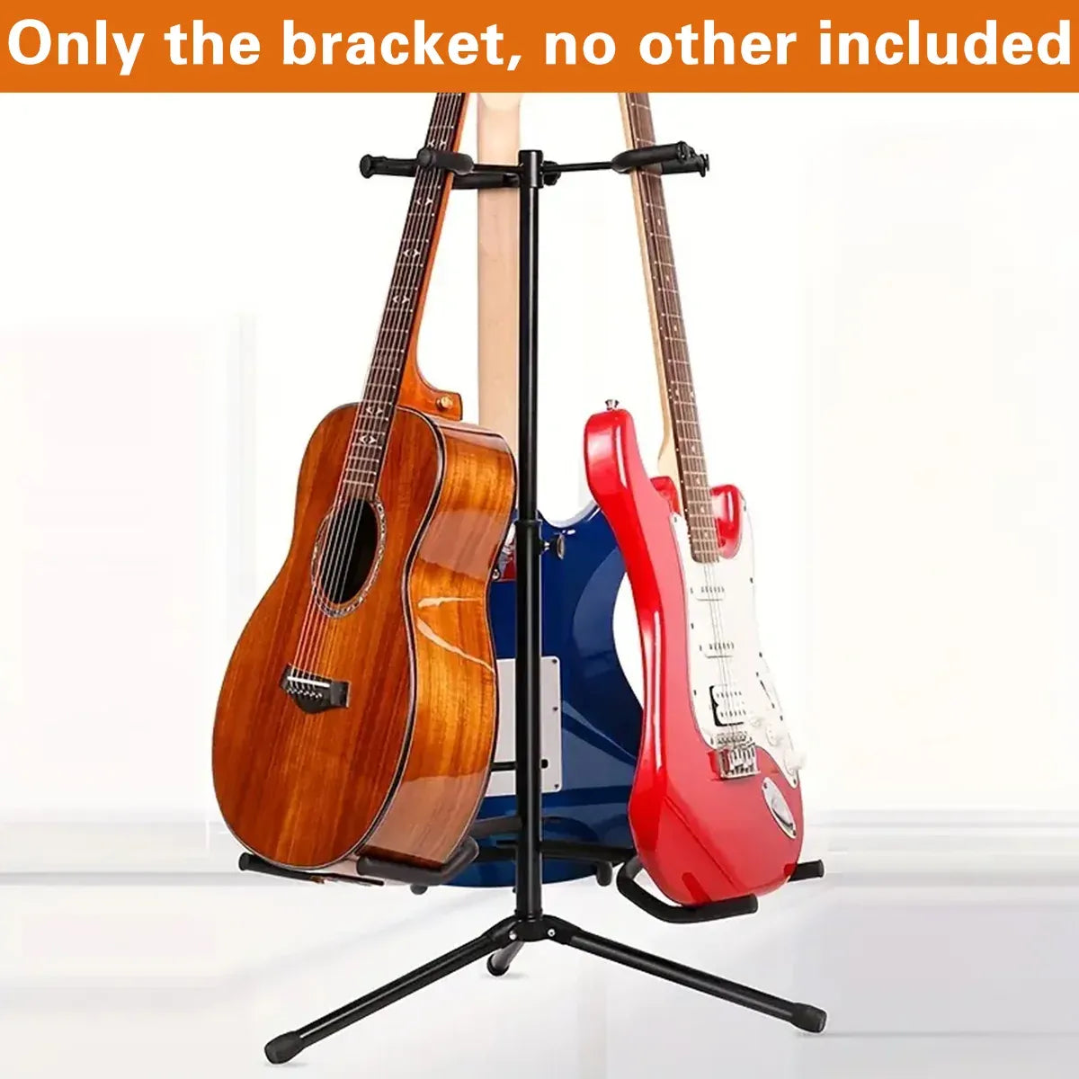 2/3Head Guitar Stand with Height Adjustment Foldable Holder Guitar Stand Bass - Dual-vertical type
