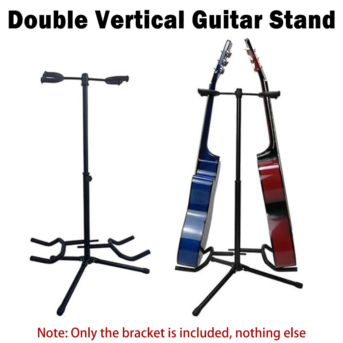 2/3Head Guitar Stand with Height Adjustment Foldable Holder Guitar Stand Bass - Dual-vertical type
