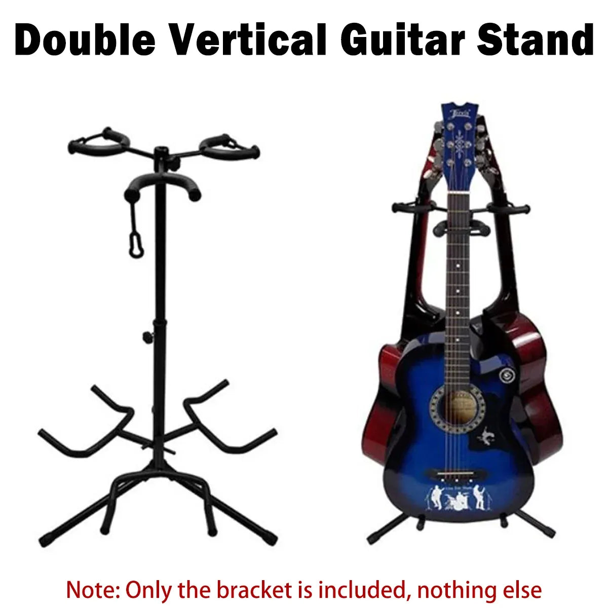 2/3Head Guitar Stand with Height Adjustment Foldable Holder Guitar Stand Bass - Dual-vertical type