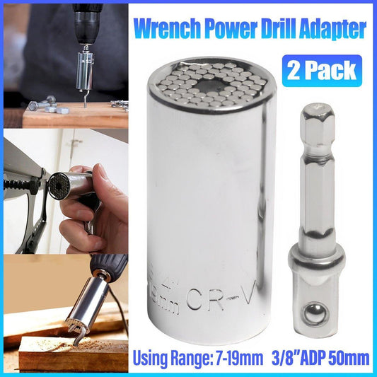 2PACK Universal Socket Grip Multi-Function Ratchet Wrench