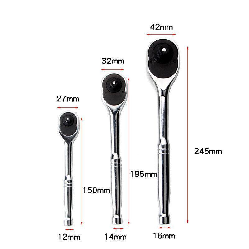 Quick Release Ratchet Handle 1/4 inch 3/8 inch 1/2 inch Drive Reversible