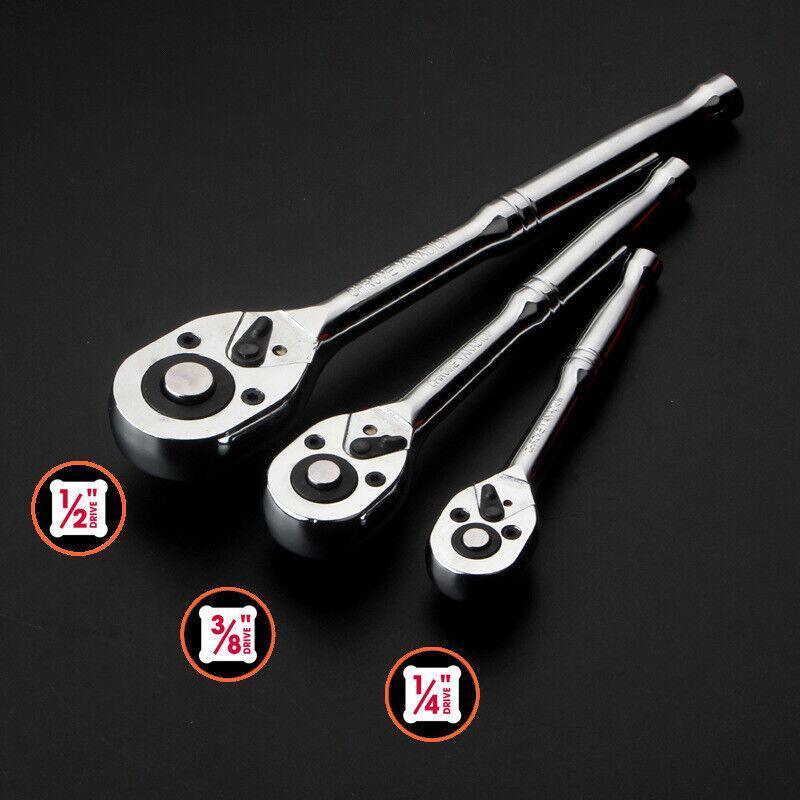 Quick Release Ratchet Handle 1/4 inch 3/8 inch 1/2 inch Drive Reversible
