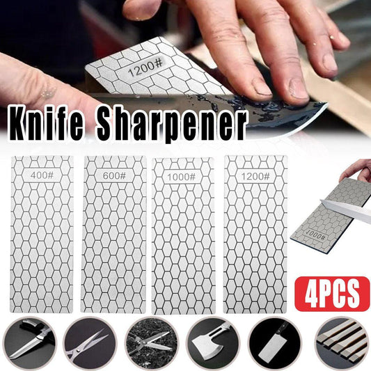4pcs Diamond Knife Sharpener Sharpening Stone Honeycomb Grind