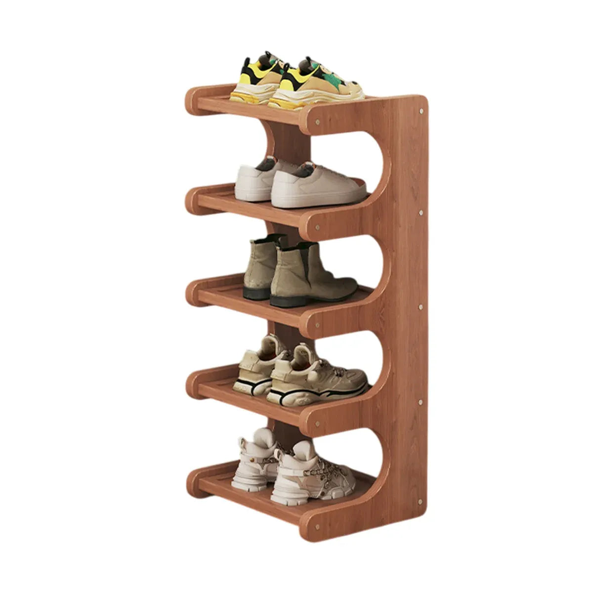 Small 5-Tier Shoe Rack Compact Shoe Storage Dustproof Space Saving Durable