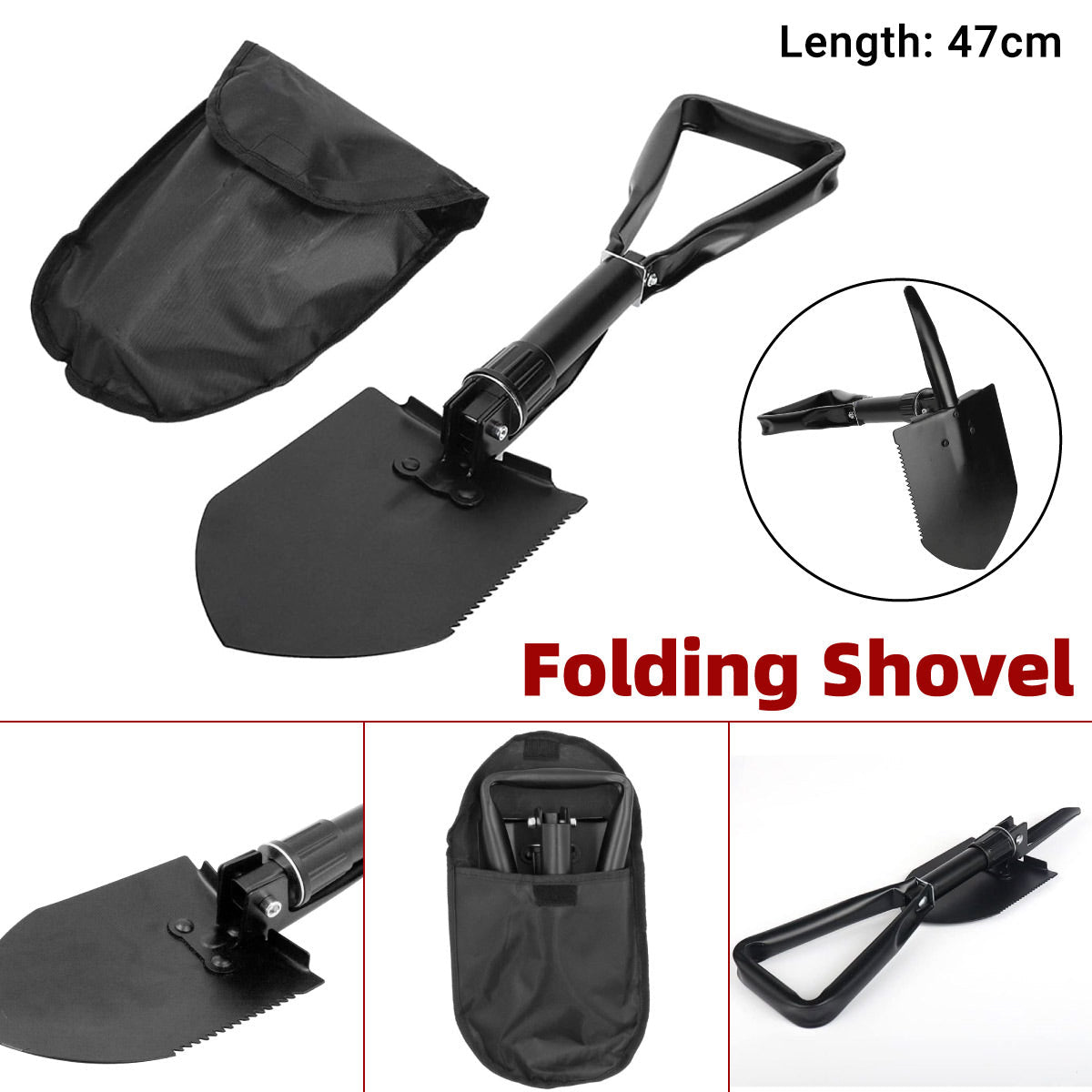 Folding Survival Shovel Outdoor Camping Emergency Tool For Hiking Fishing