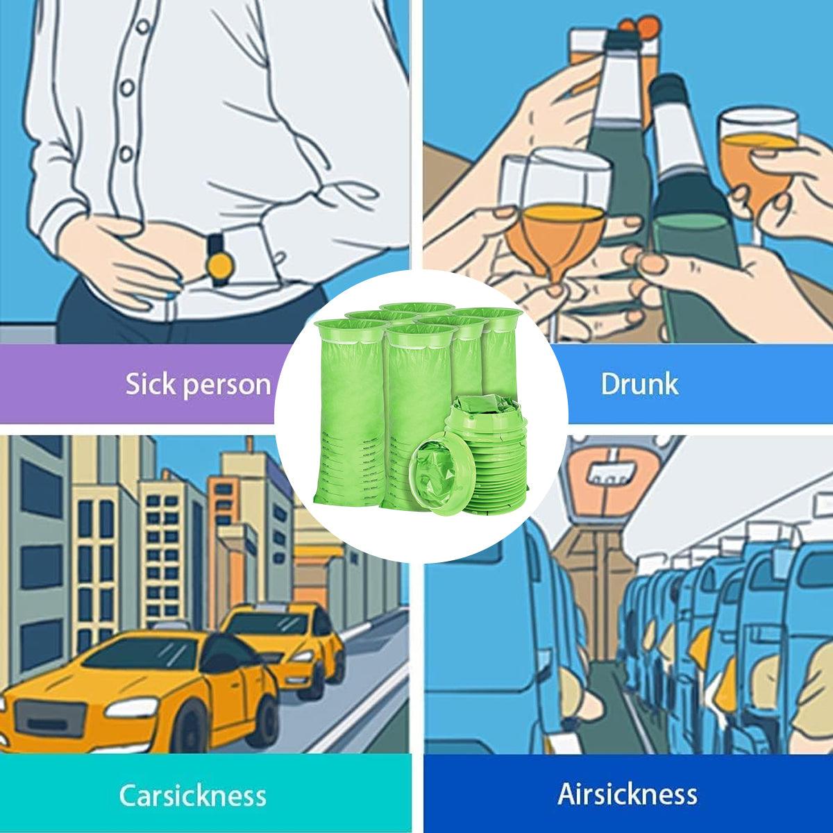 Motion Sickness Bags Portable Car Travel Vomit Bags for Morning Nausea