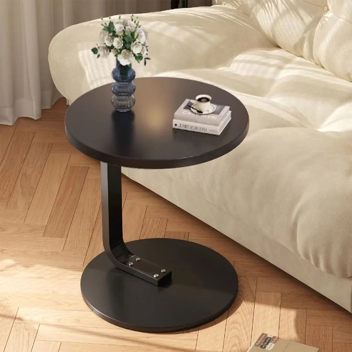 Small Round Coffee Table Simple Sofa Side Table Compact Modern Home Furniture