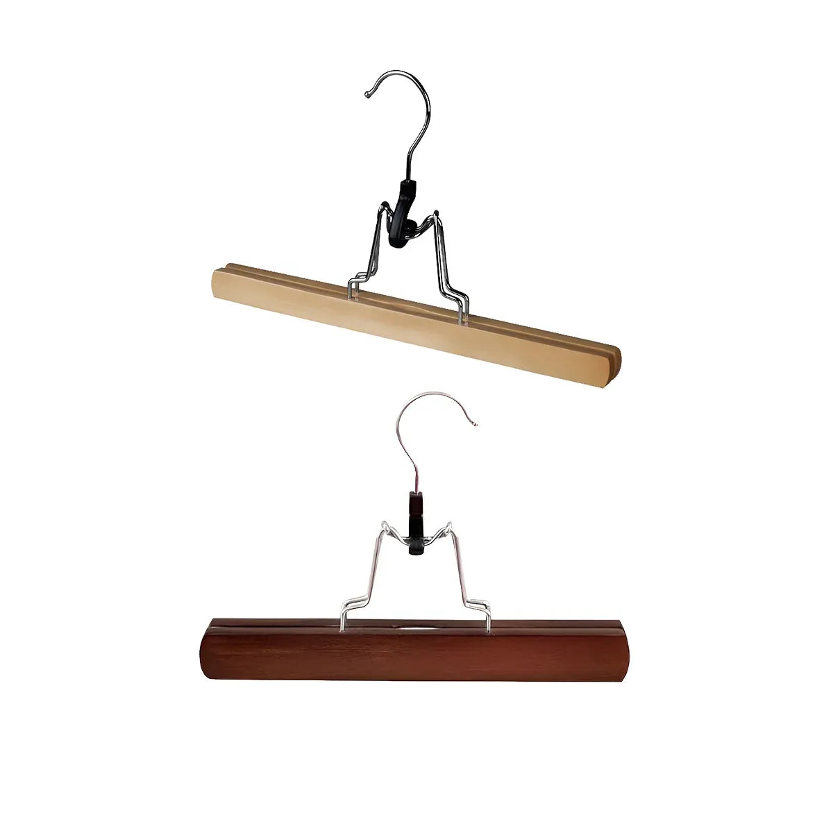 5pcs Skirt Clips Wooden Trouser Clips for Closet Wardrobe Clothing Organization - Dark Wood