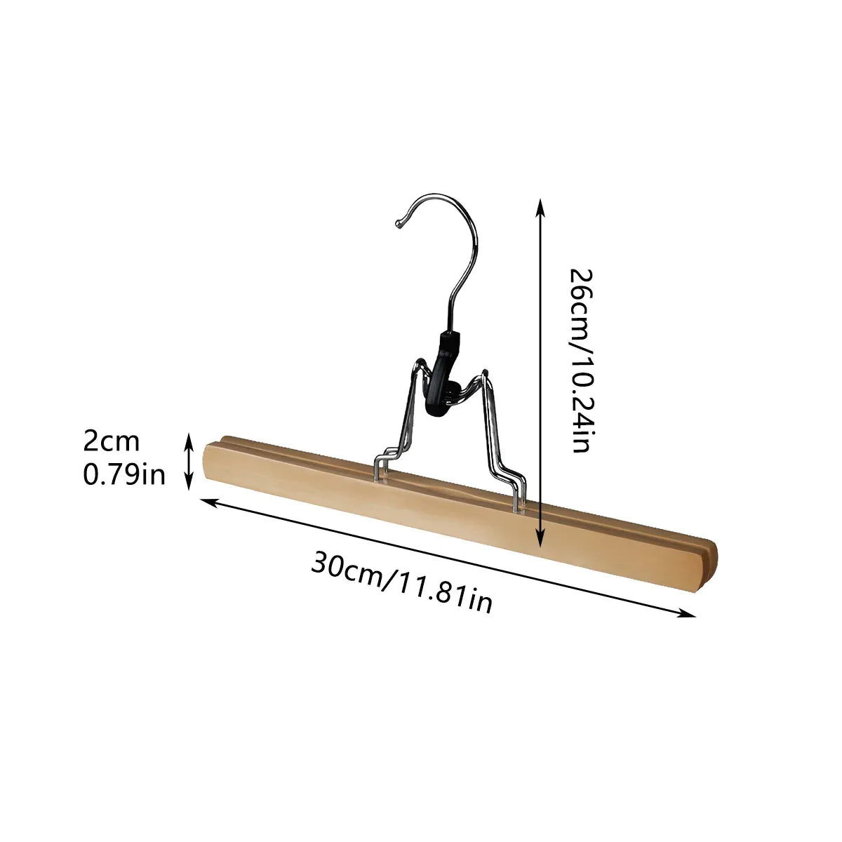 5pcs Skirt Clips Wooden Trouser Clips for Closet Wardrobe Clothing Organization - Dark Wood