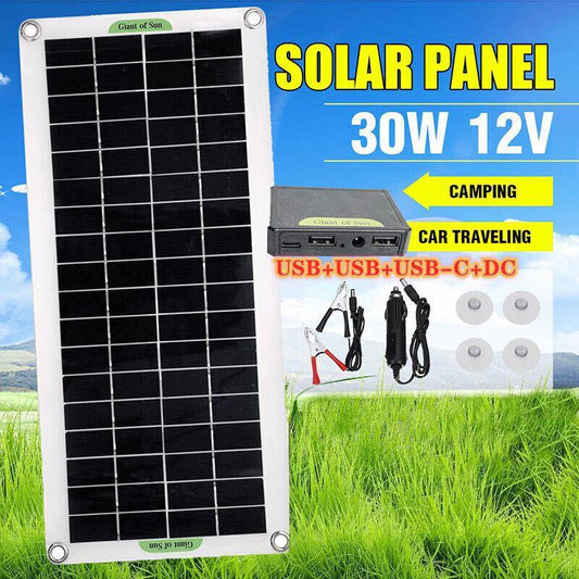 30W Usb Solar Panel Kit Battery Charger Controller Outdoor Camping
