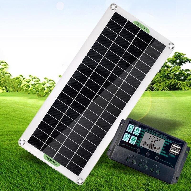 30W Usb Solar Panel Kit Battery Charger Controller Outdoor Camping
