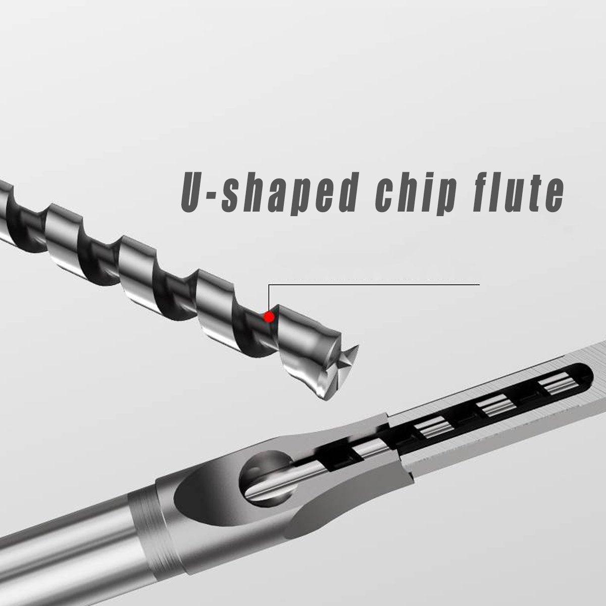 3x Square Hole Mortising Chisel Drill Bit Woodworking Saw Tools