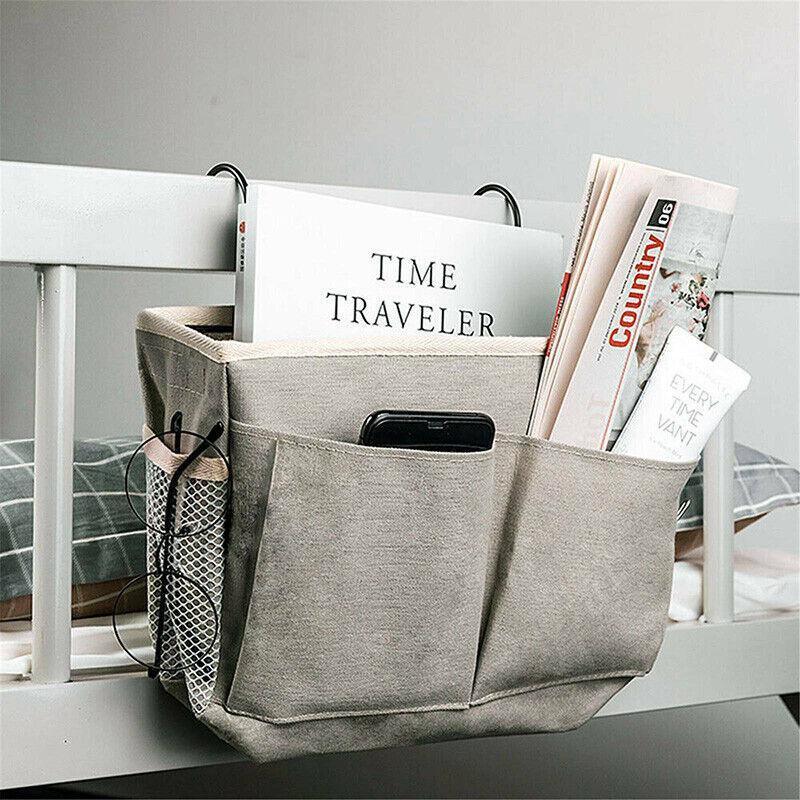 Hanging Bedside Storage Caddy with Pockets for Bunk Bed Dorm