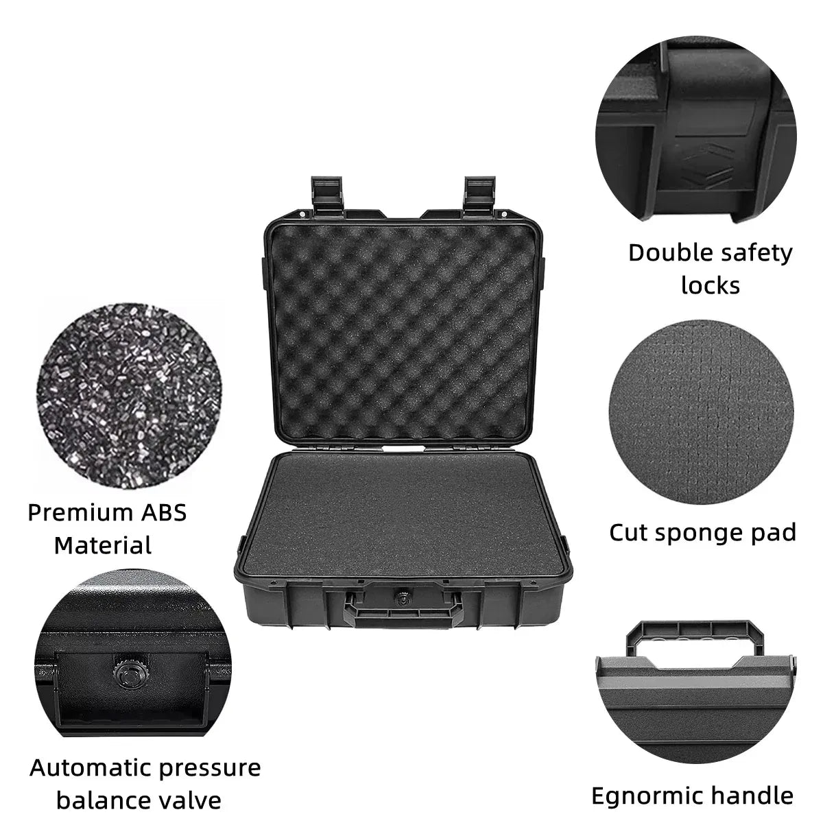 2 Sizes Plastic Equipment Box Portable Power Storage Customized Watch Toolbox - B Large Box