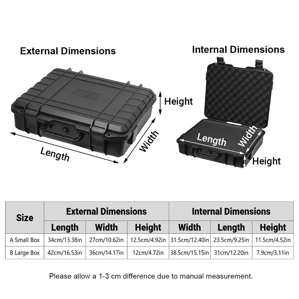 2 Sizes Plastic Equipment Box Portable Power Storage Customized Watch Toolbox - A Small Box
