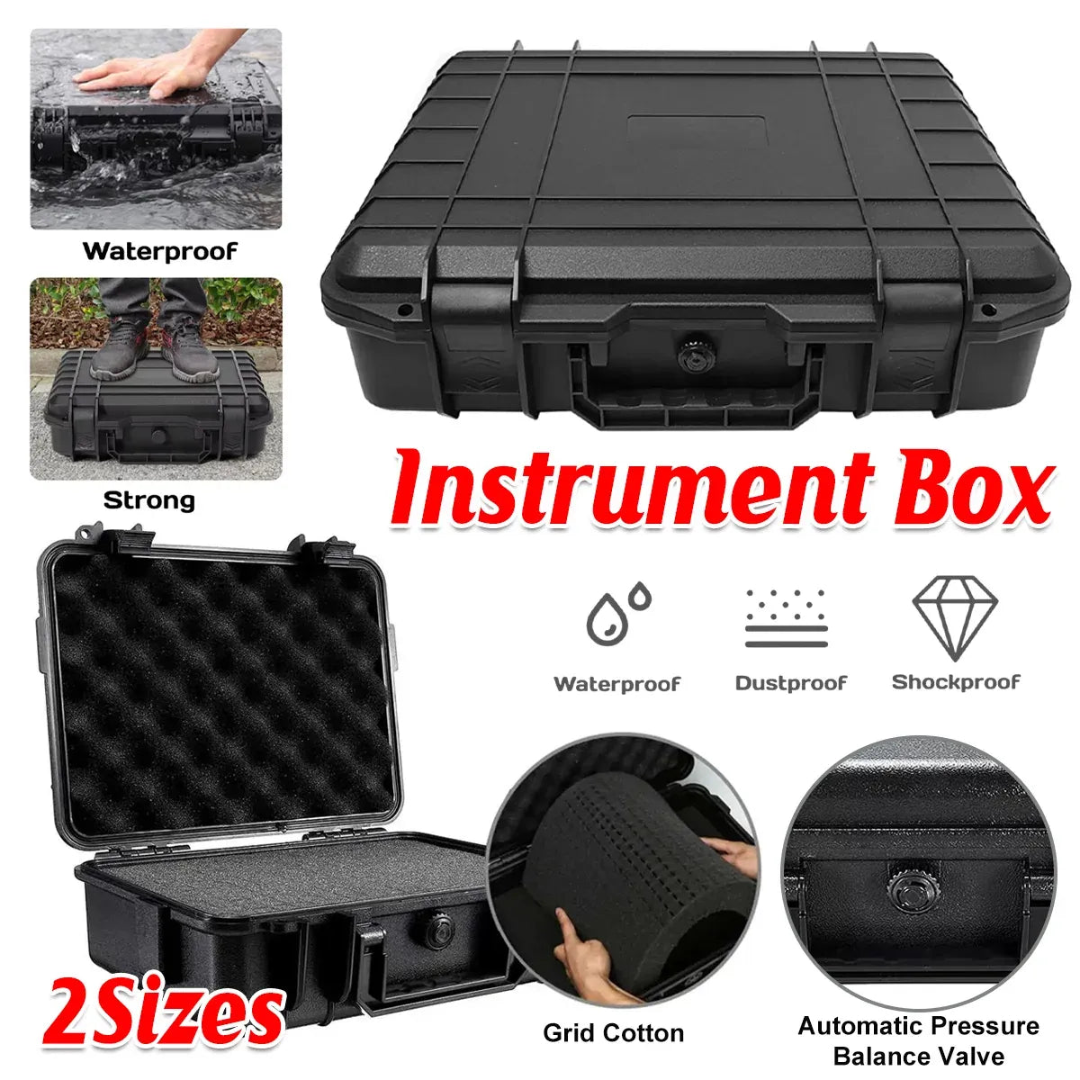 2 Sizes Plastic Equipment Box Portable Power Storage Customized Watch Toolbox - A Small Box
