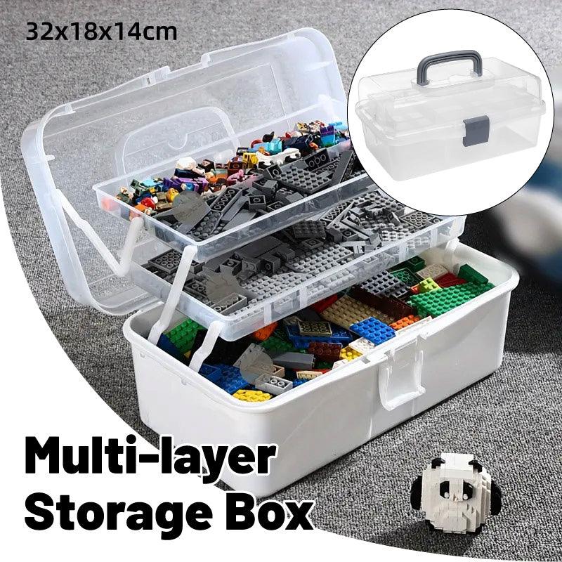 Translucent Three Layer Toolbox Multifunctional Folding Storage Box