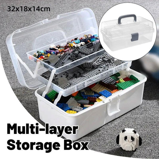 Translucent Three Layer Toolbox Multifunctional Folding Storage Box