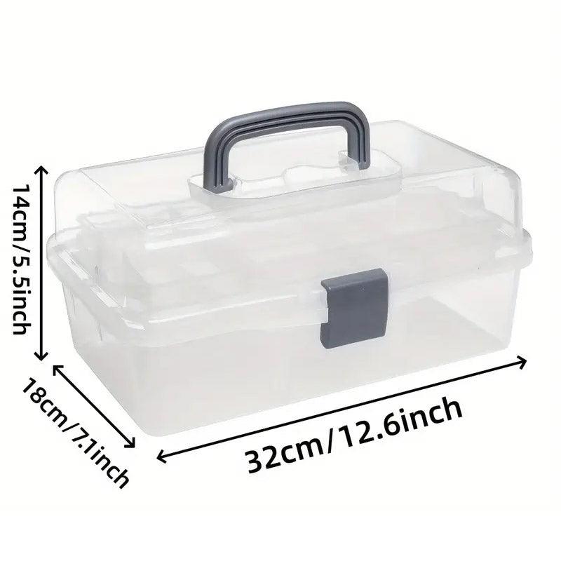 Translucent Three Layer Toolbox Multifunctional Folding Storage Box