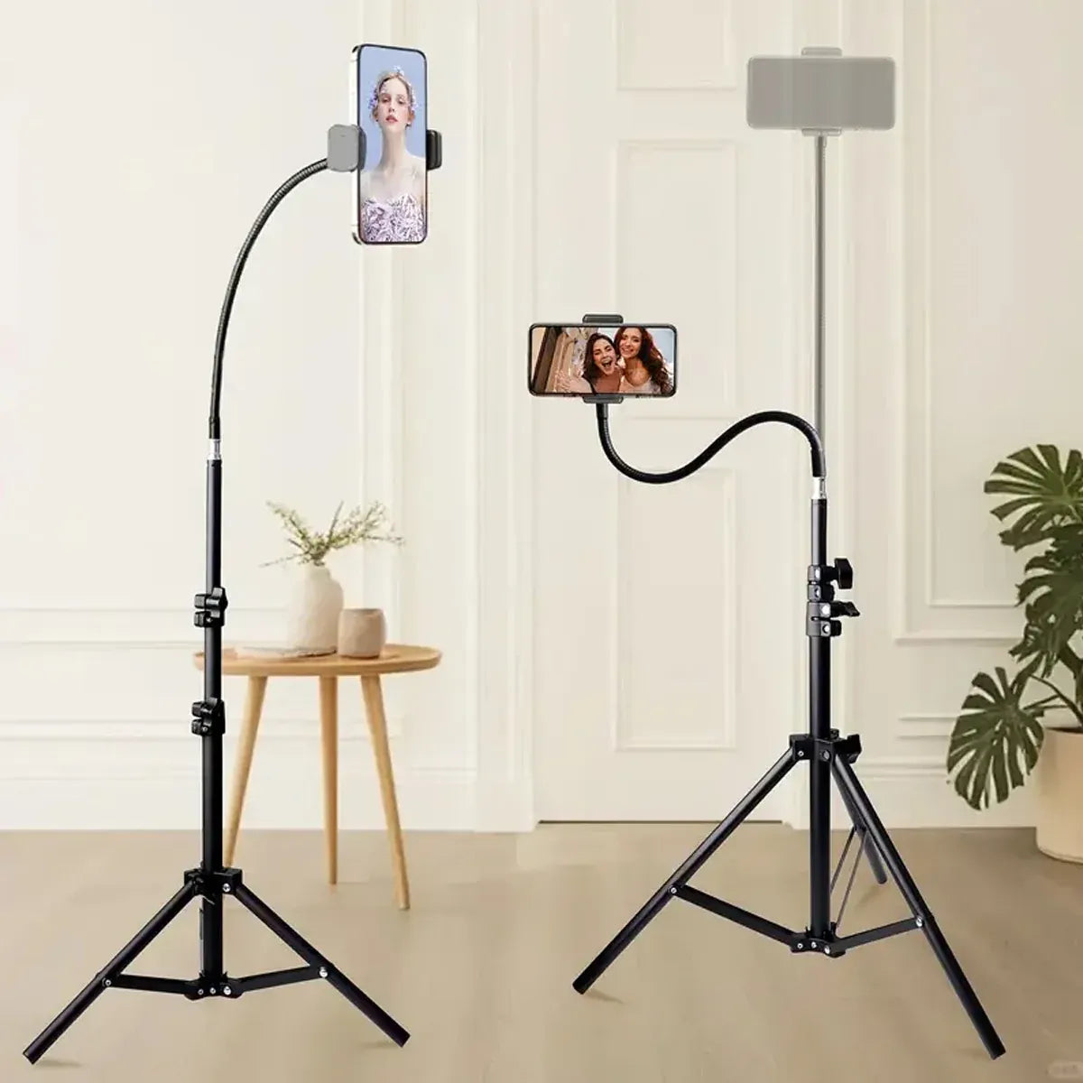 Tripod with Hose Adjustable Height Stable Stand for Live Streaming Photography