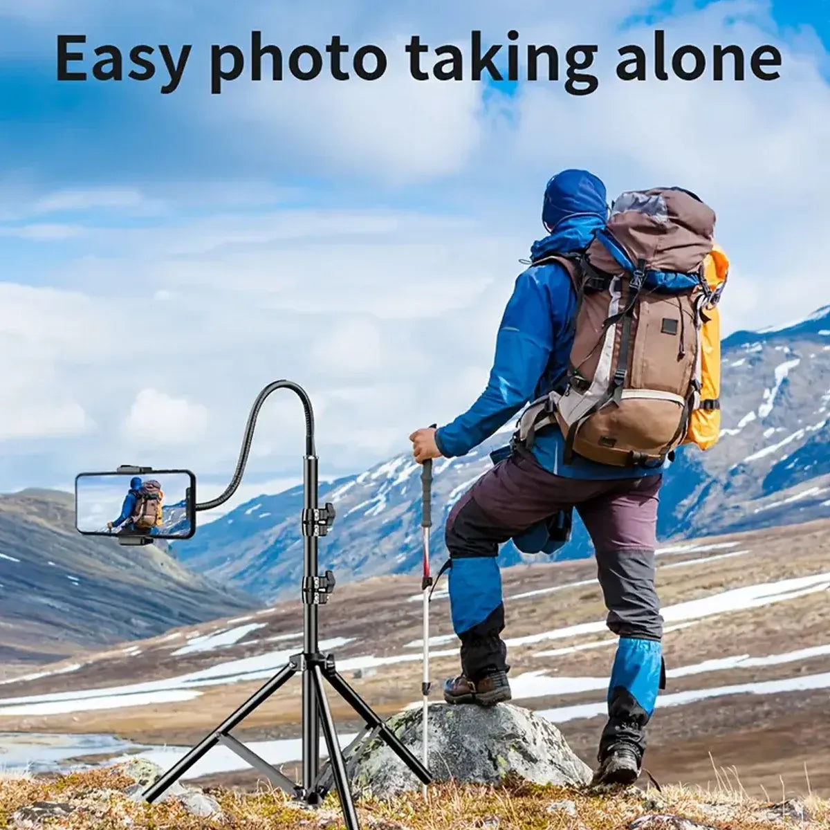 Tripod with Hose Adjustable Height Stable Stand for Live Streaming Photography