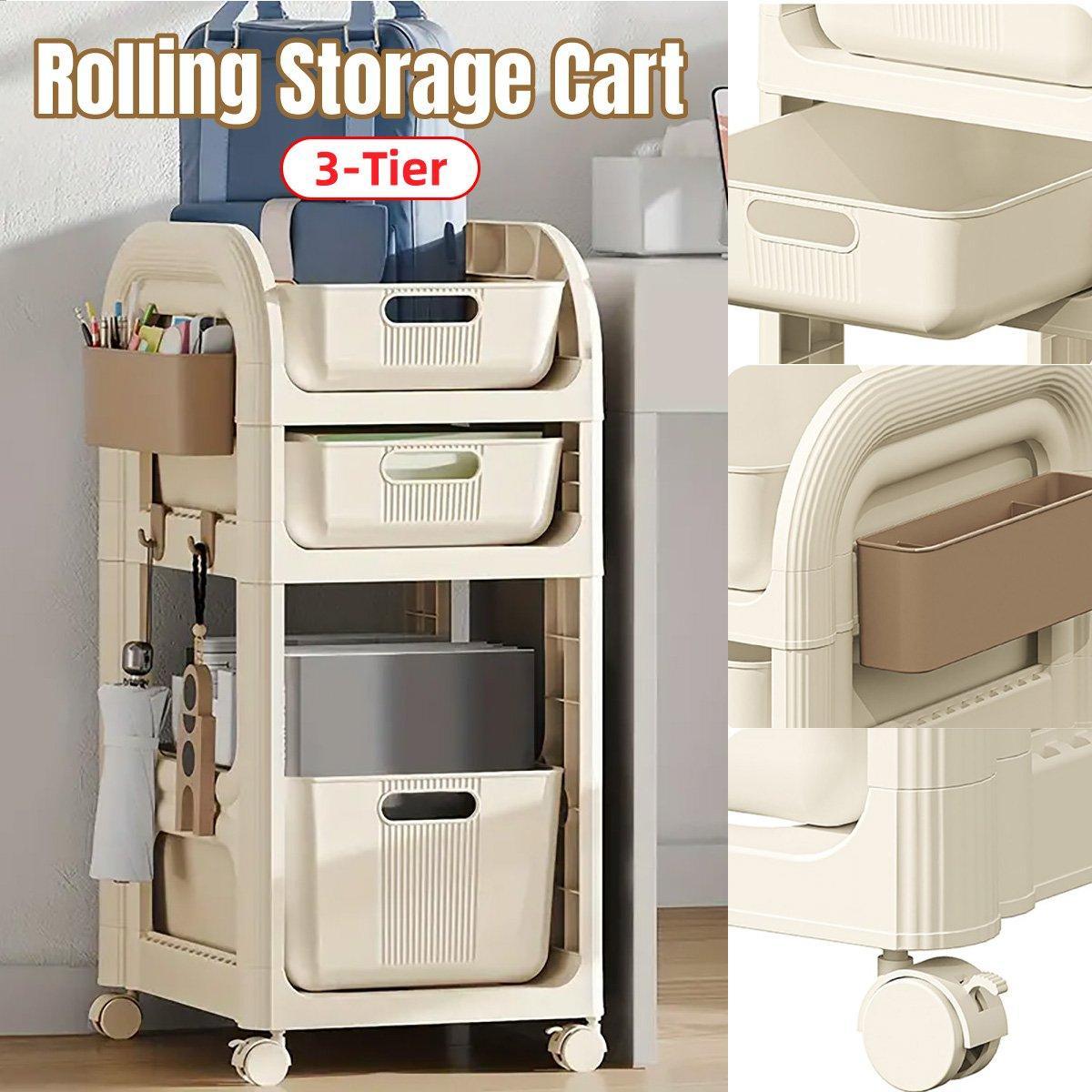 Mobile Storage Trolley Rolling Utility Cart Heavy Duty Organizer