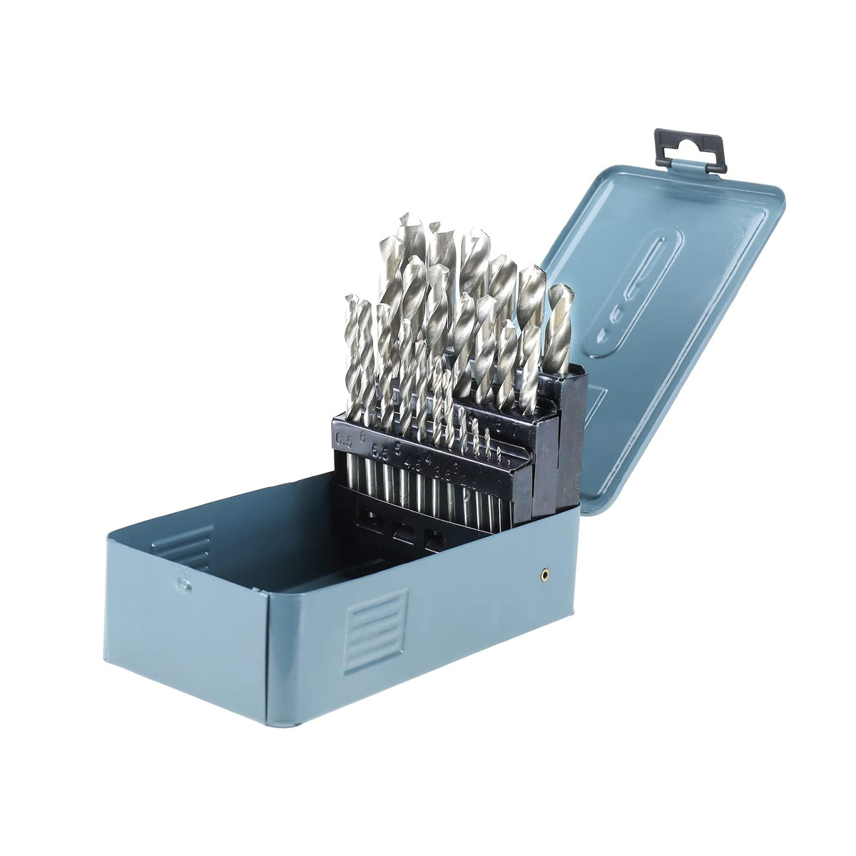Drill Bits Set Metric Metal Twist High Speed HSS Steel Case 25pcs Coated