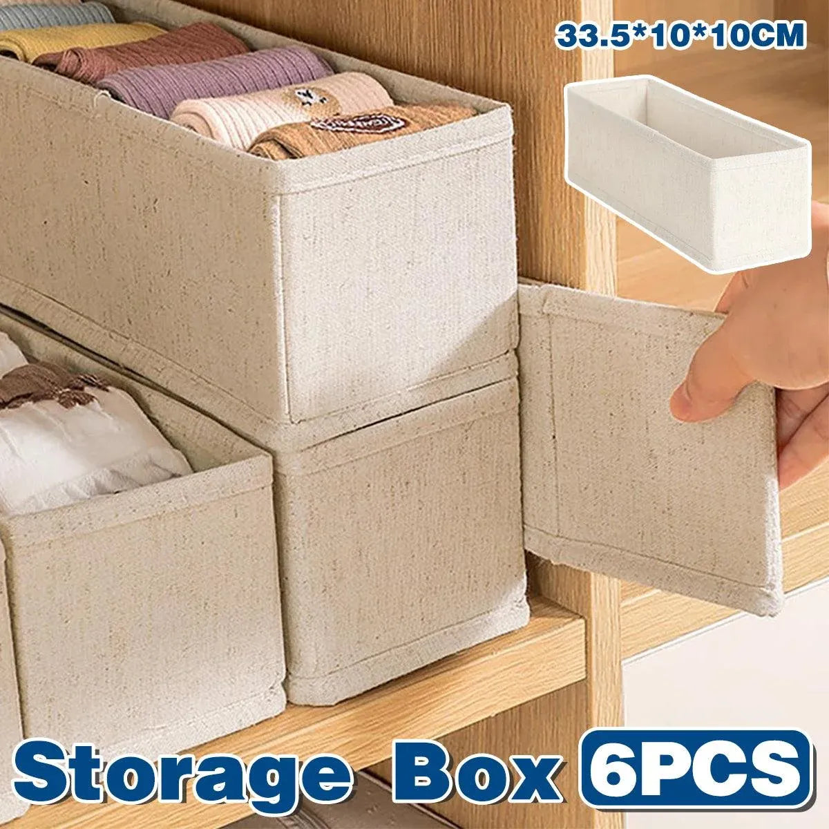 6pcs Foldable Socks Underwear Storage Basket Portable Drawer Organizer Box