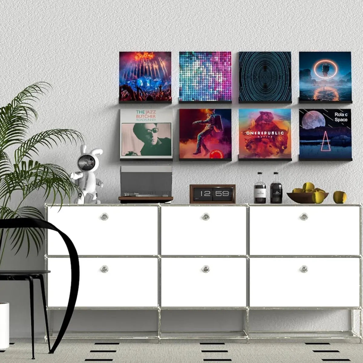 6PCS Wall Mounted Acrylic Vinyl Record Display Stand Durable Acrylic Material