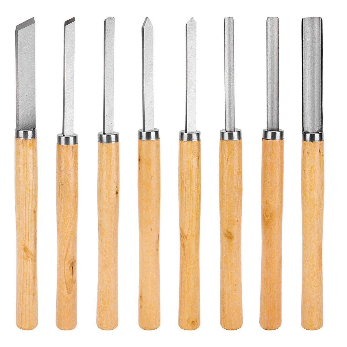 8X Heavy Duty HSS Wood Lathe Chisel Set Turning Wood Tools