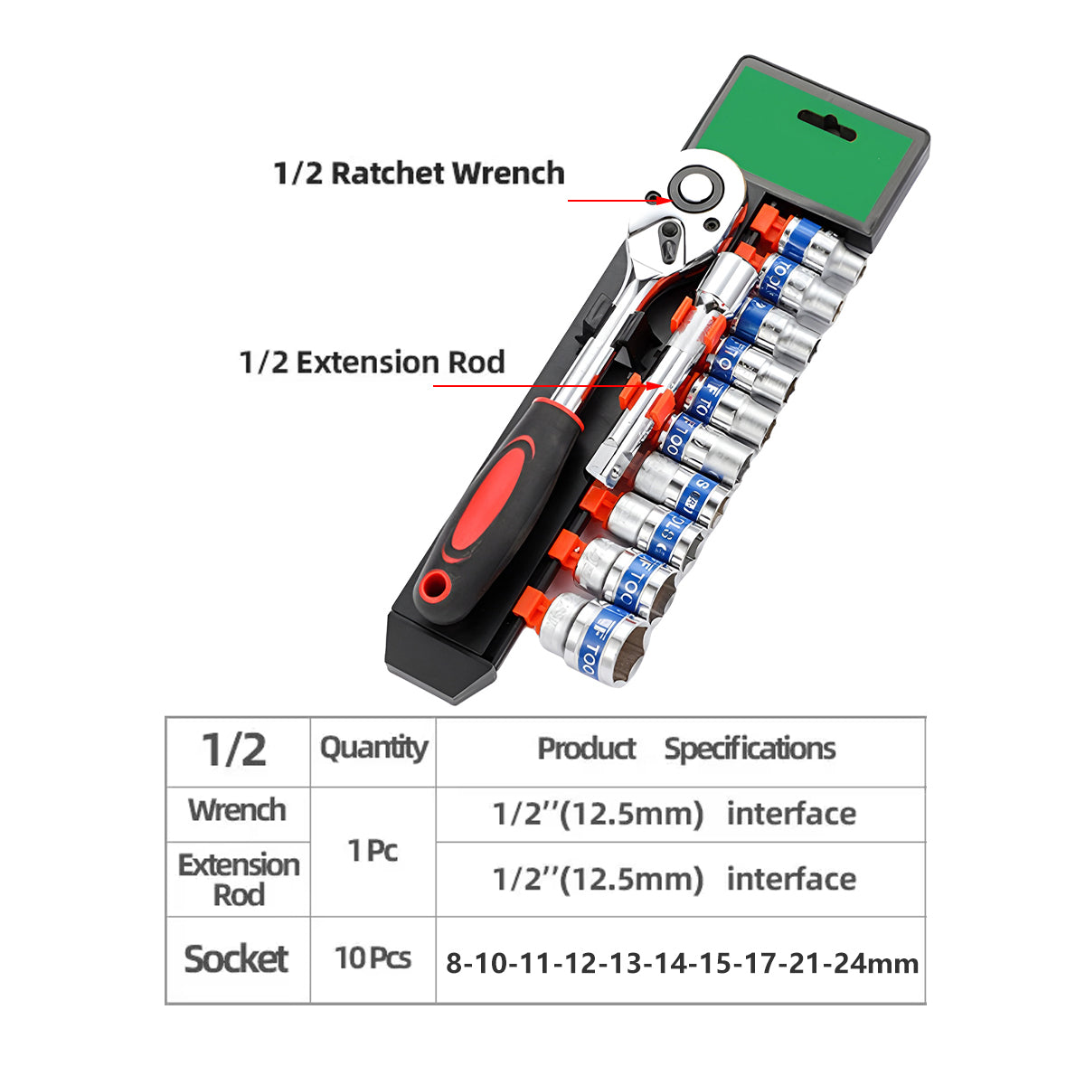 12PCS Household Wrench Portable Functional Adjustable Spanner Kit