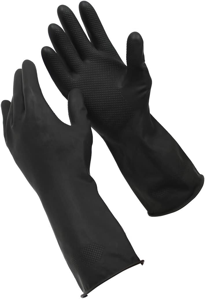 96 Pairs Sabco Heavy Duty Latex Gloves w/ Cotton Lining - Large Size Bulk