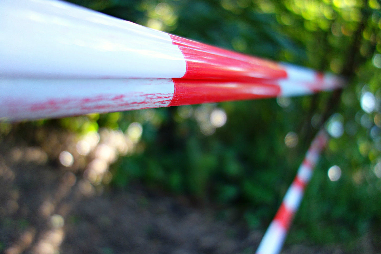 DANGER TAPE Red White Safety Warning Barricade Strip Non-Stick 20m