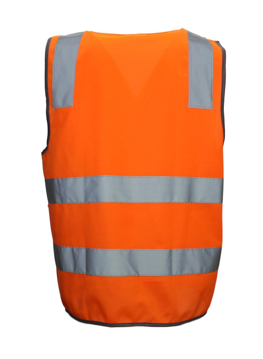 Hi Vis Safety Vest Reflective Tape Zip Up Workwear Pocket High Vis - M