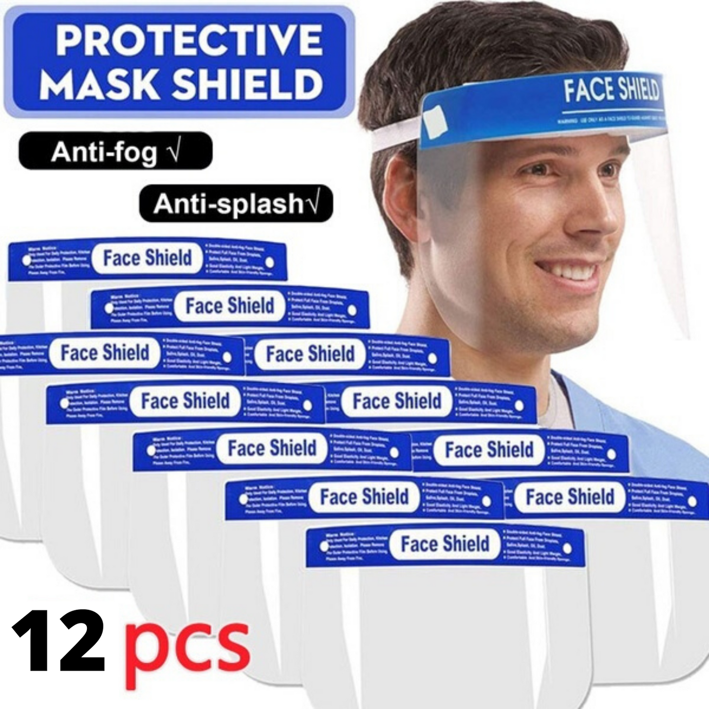12x Safety Full Face Shield Clear Glasses Anti-Fog Eye Protector