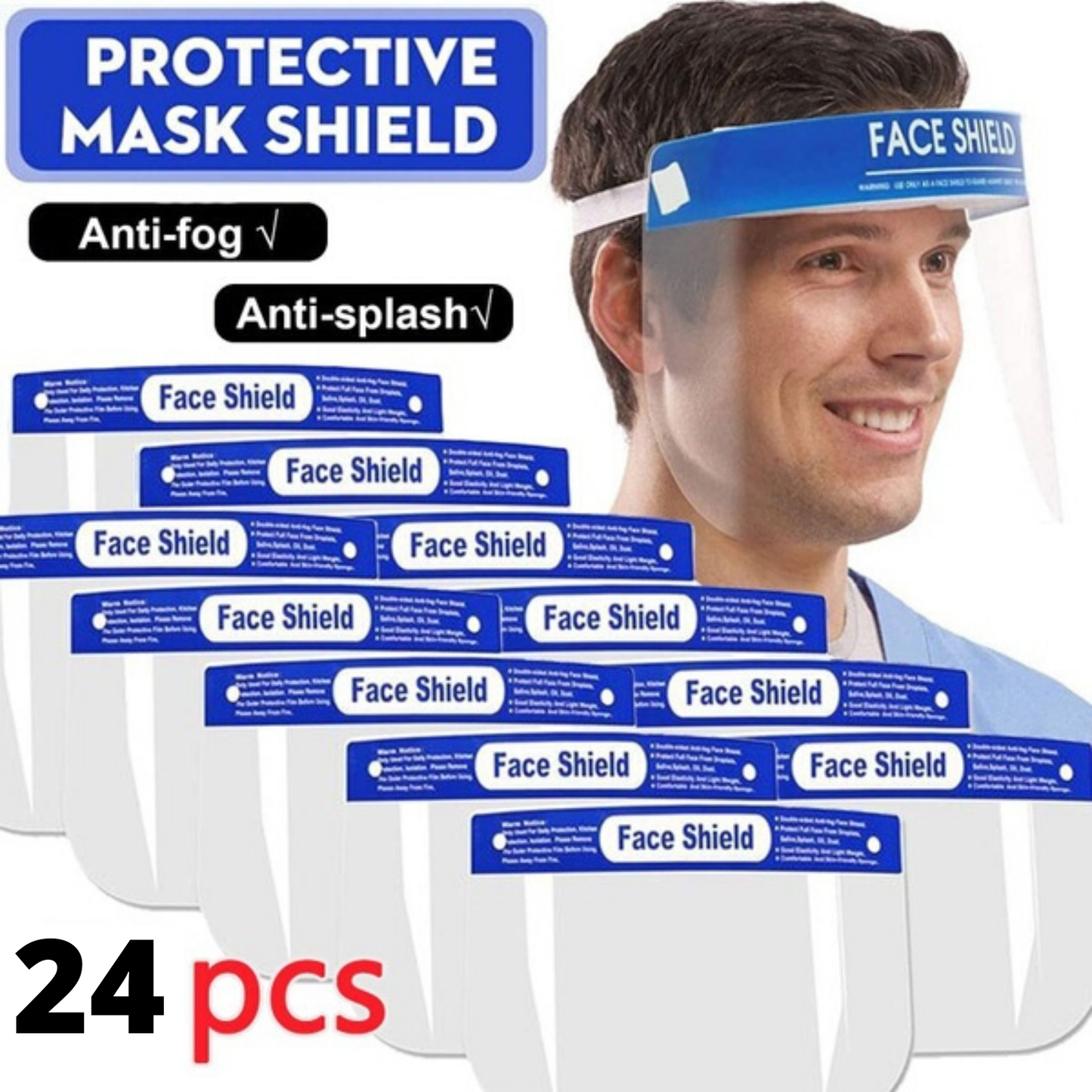 24x Safety Full Face Shield Clear Glasses Anti-Fog Eye Protector