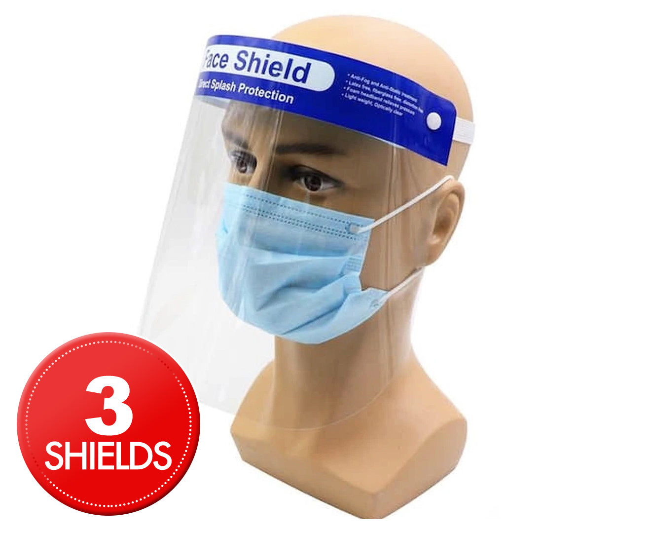 3x Safety Full Face Shield Clear Glasses Anti-Fog Eye Protector