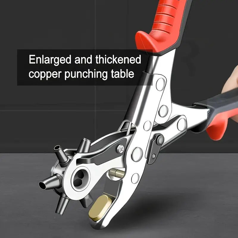 Multi-Size Leather Belt Eyelet Hole Punch Plier Revolving Handcraft Tool