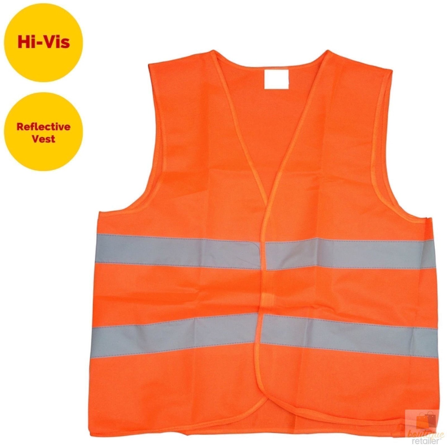 Hi Vis Safety VEST Reflective Tape Workwear Orange ONE SIZE