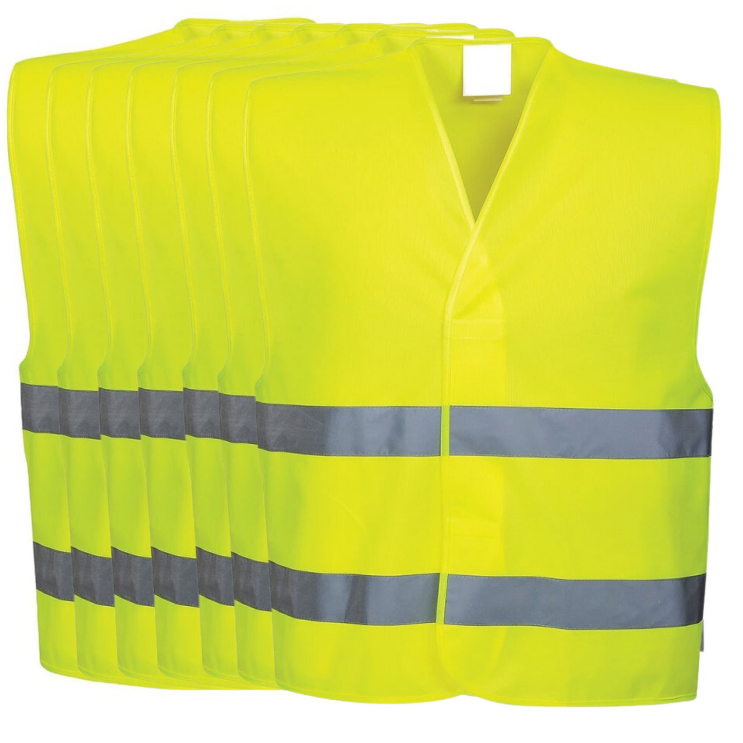 Hi Vis Safety Vest Reflective Tape Night & Day Bulk - Yellow - One Size
