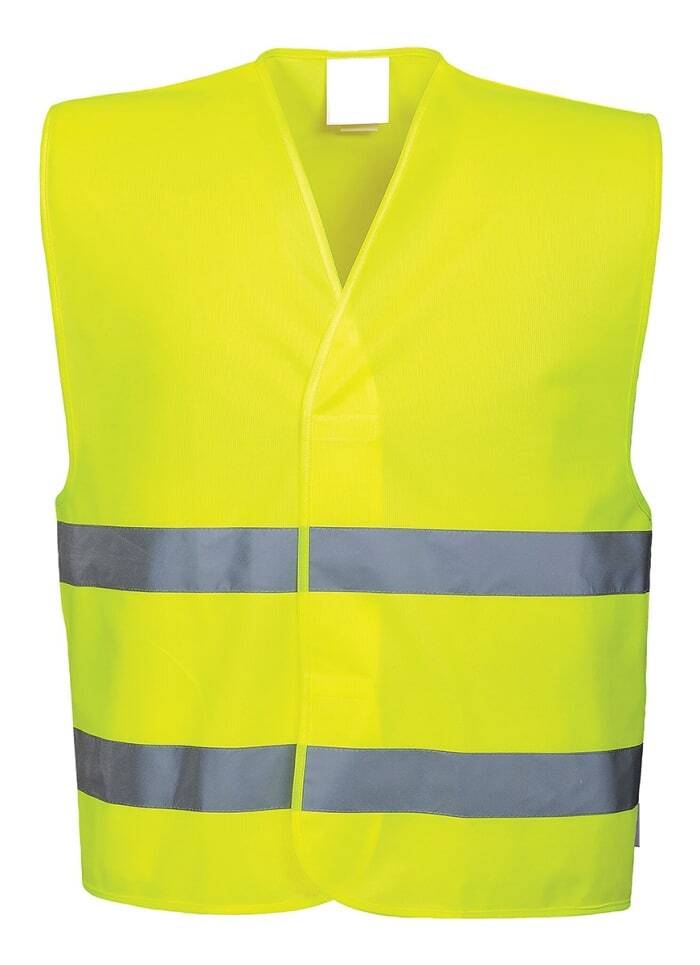 Hi Vis Safety Vest Reflective Tape Night & Day Bulk - Yellow - One Size