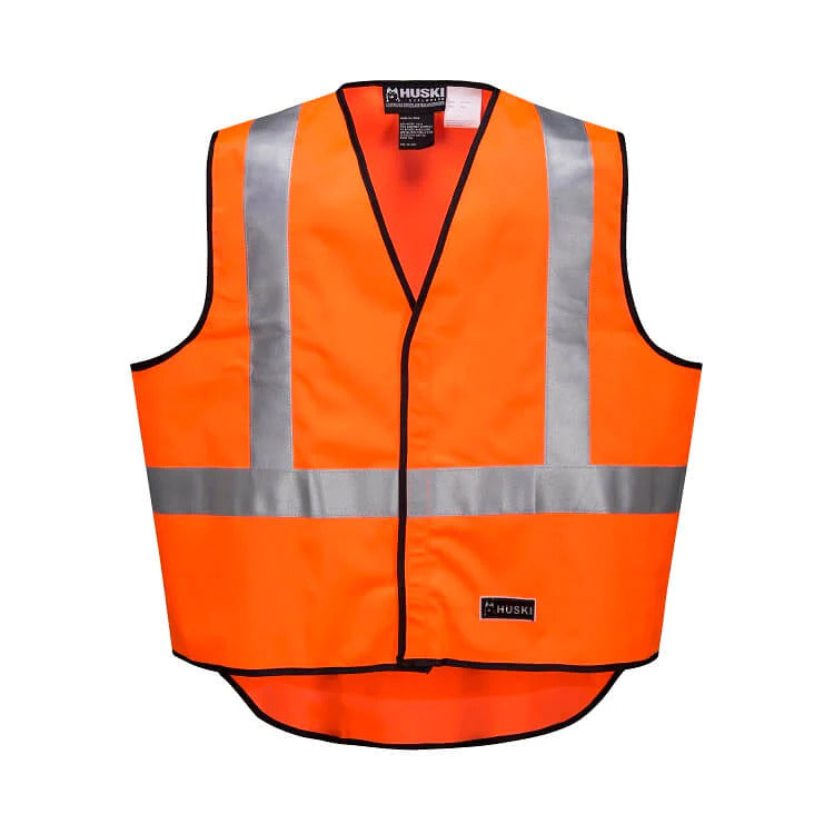 HUSKI Hi Vis Patrol Vest 3M Reflective Tape High Vis - Orange - 3XL