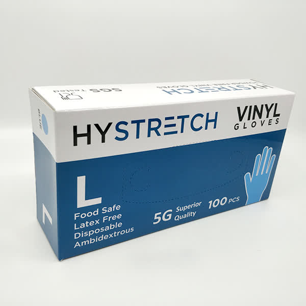 Clear Disposable Vinyl Gloves Powder Free Latex Free Bulk - 1 Box - L