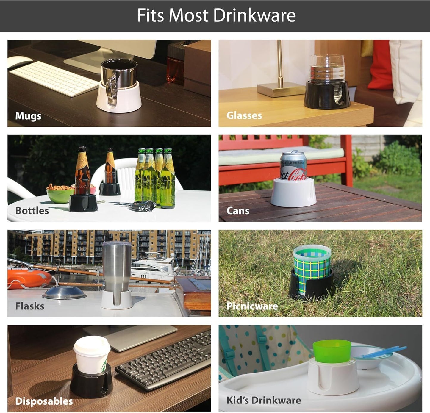 Table Coaster Anti-Spill Drink Holder Tray Couch Seat