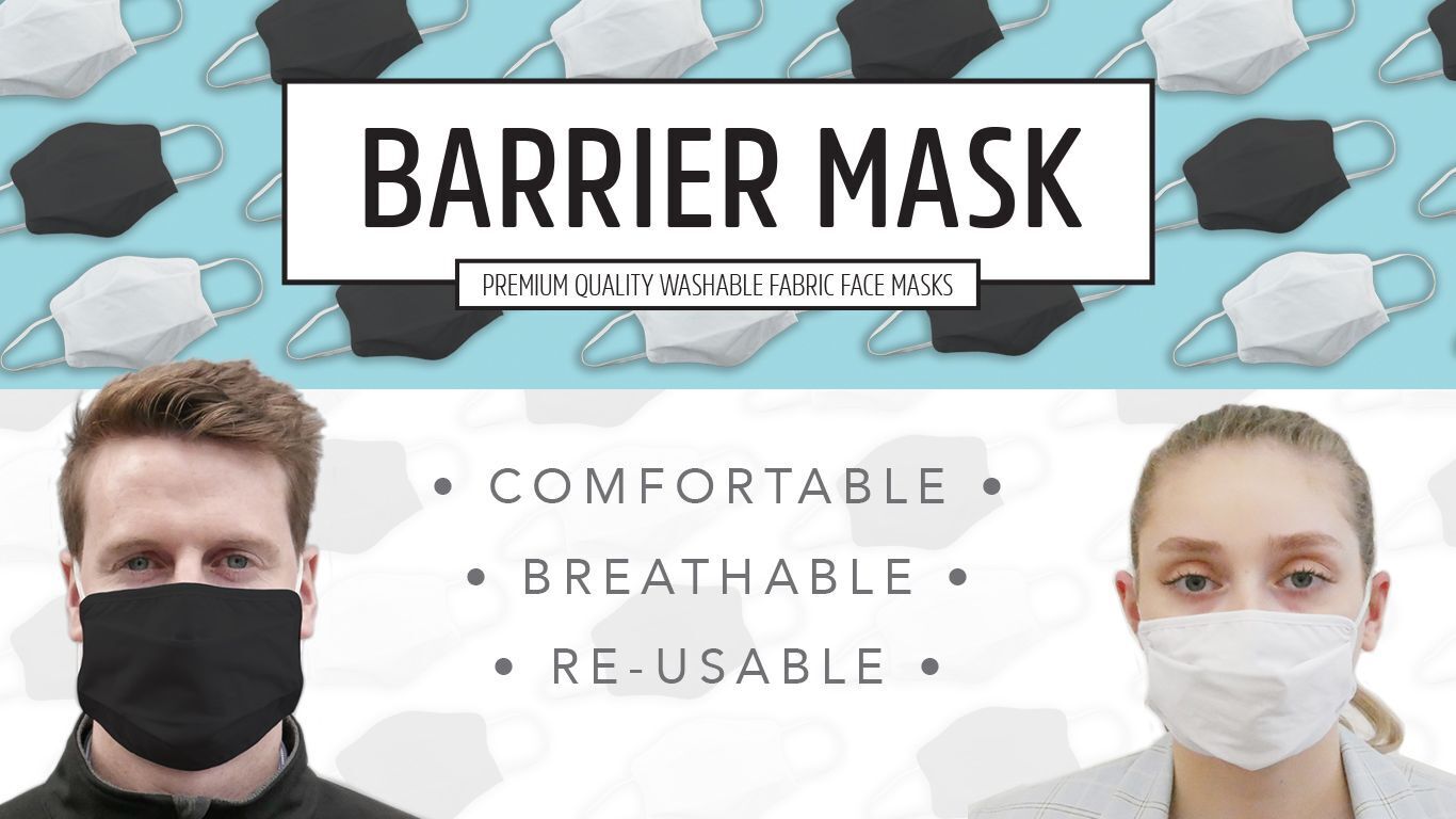 Tigerplast Fabric Face Mask Washable Reusable Mask - Black x3