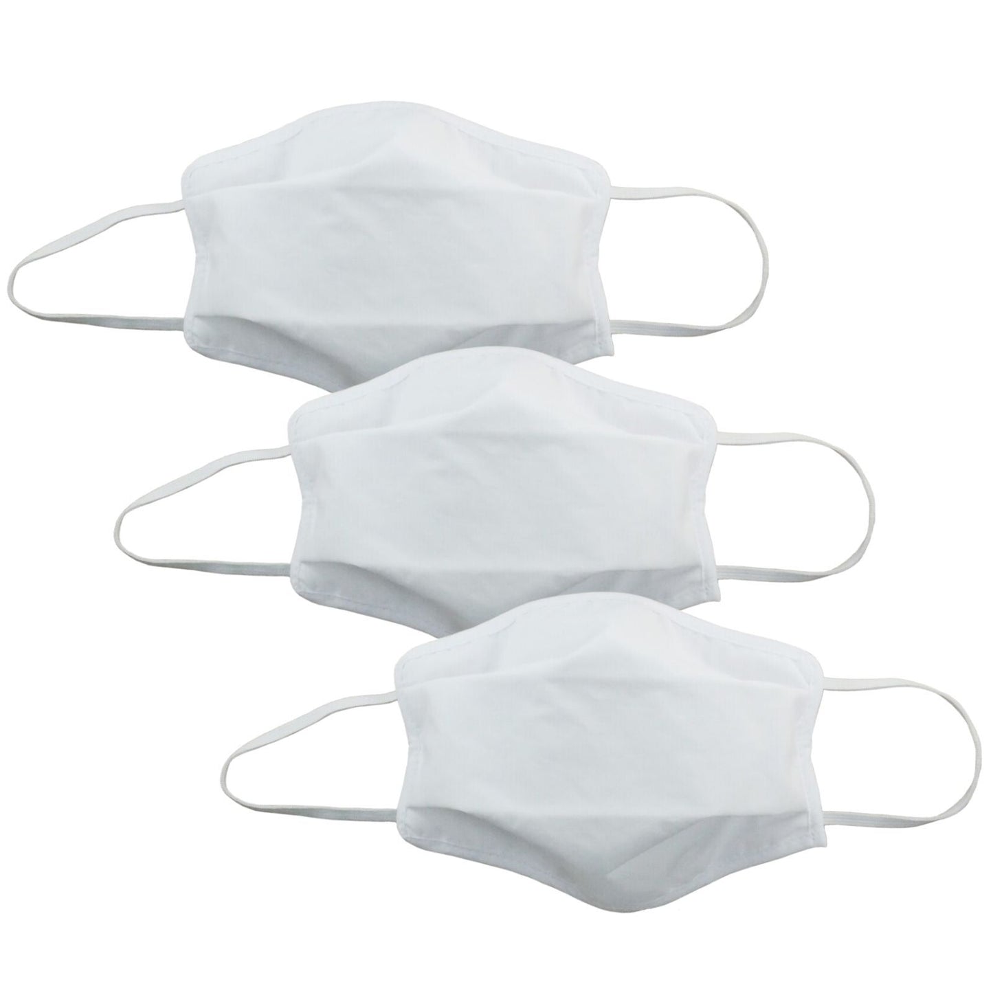 Tigerplast Fabric Face Mask Washable Reusable Mask - White x 3