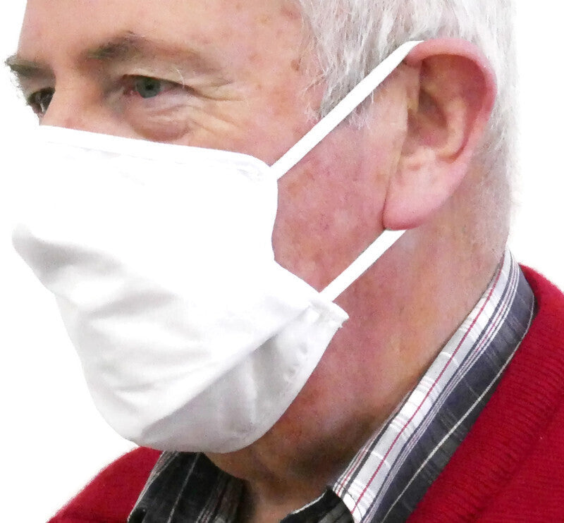 Tigerplast Fabric Face Mask Washable Reusable Mask - White x 3