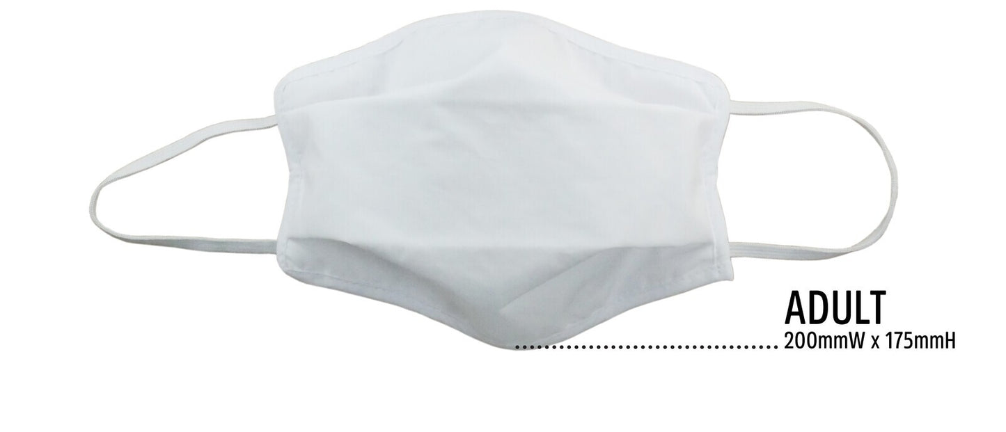 Tigerplast Fabric Face Mask Washable Reusable Mask - White x 3