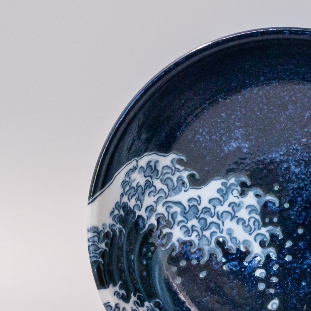 Udon Bowl 19.5cm Hokusai Great Wave Design